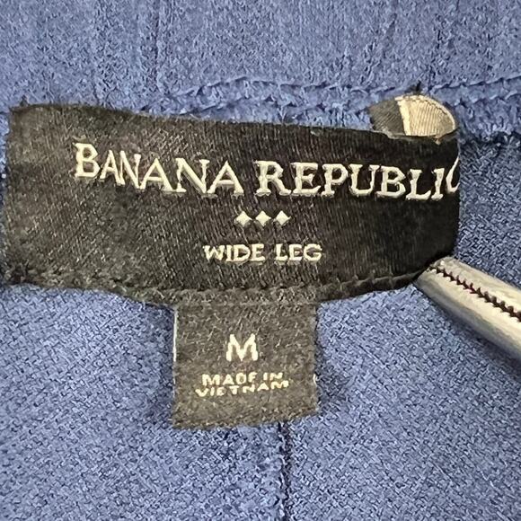 Banana Republic Factory Wide Leg Crop Pants Sz Medium Navy Pull-On Stretch Beach - Picture 3 of 7